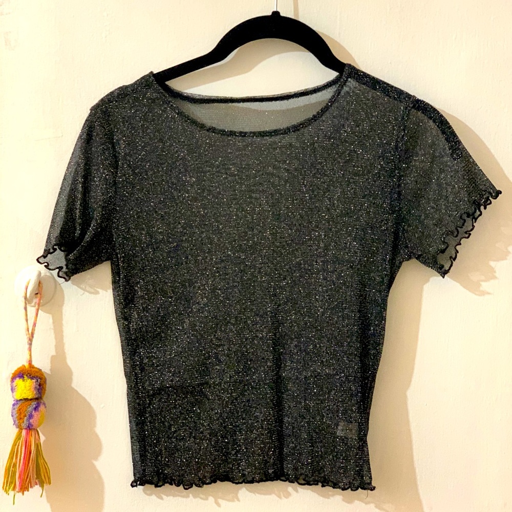 Sheer glitter top